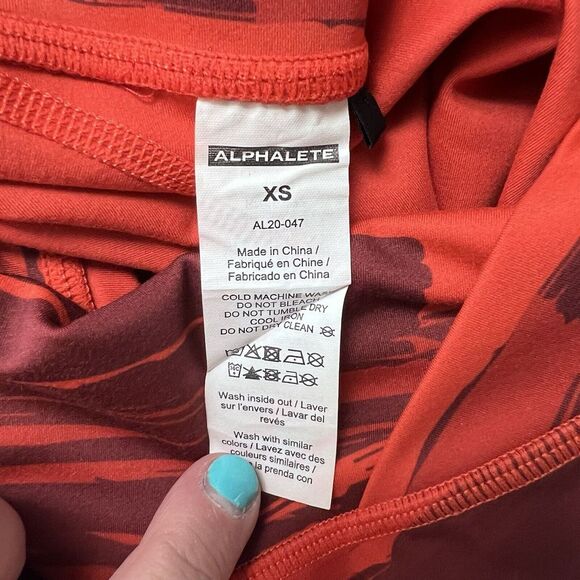 Alphalete Crossover Waist Leggings Womens Size XS Red Pullon Inseam 28" AL20-047 - Picture 8 of 10